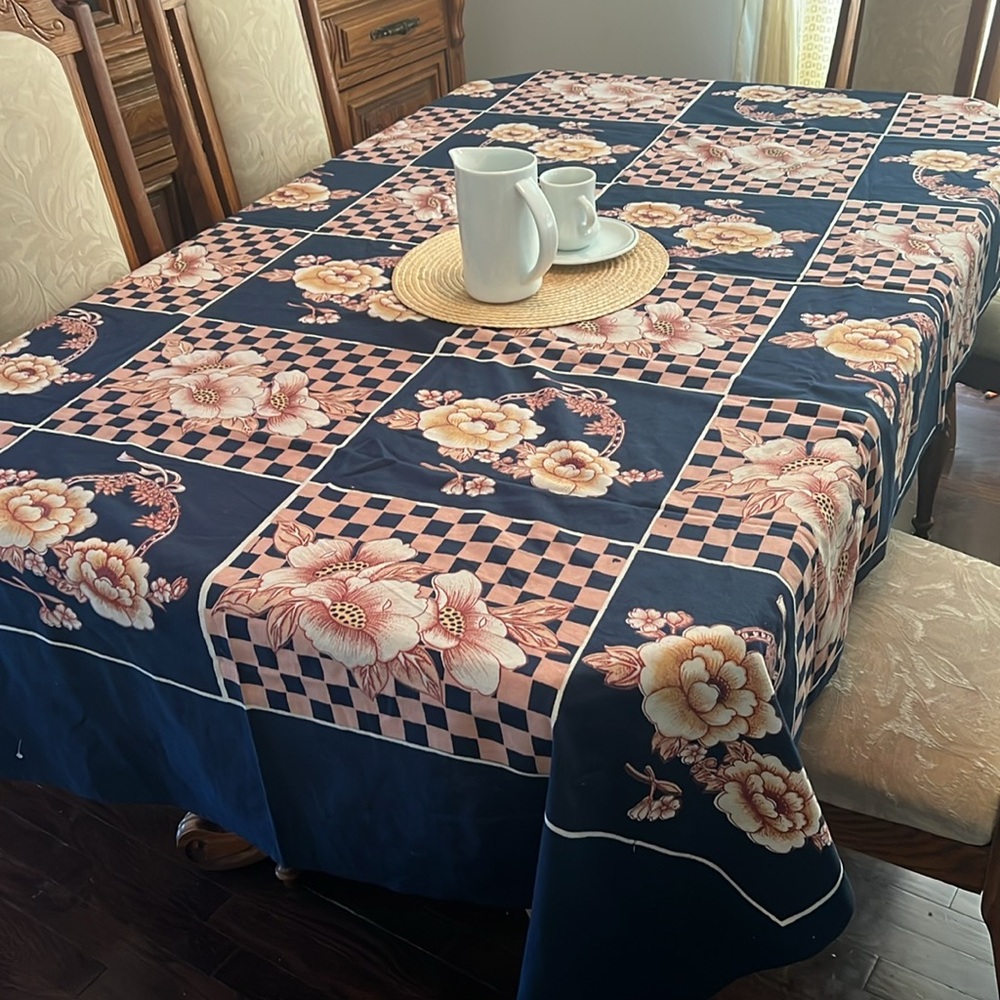 Vintage Boho Floral Cotton Dining Table Cover